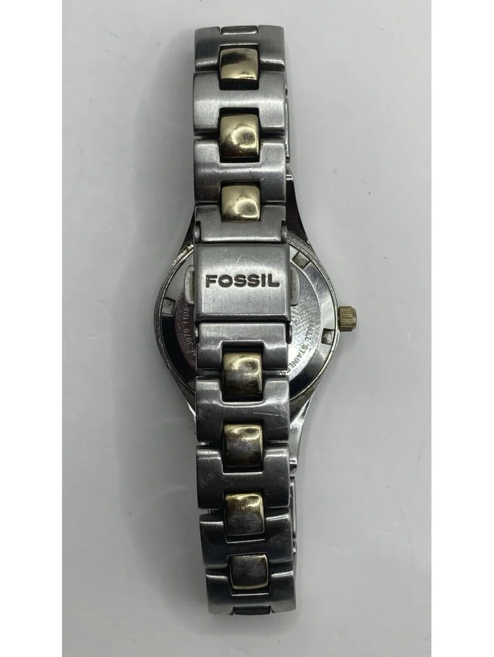 Fossil Women’s Quartz Watch Mother Of Pearl Dial Crystal Bezel Two-Tone Date